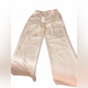 LoveShackFancy Satin Pants in Soft Pink